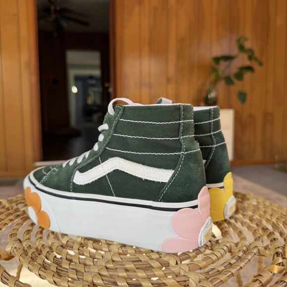 VANS SK8-HI TAPERED STACKFORM OSF SHOE Canvas Dark Green Floral Womens US 6.5 - Picture 4 of 16